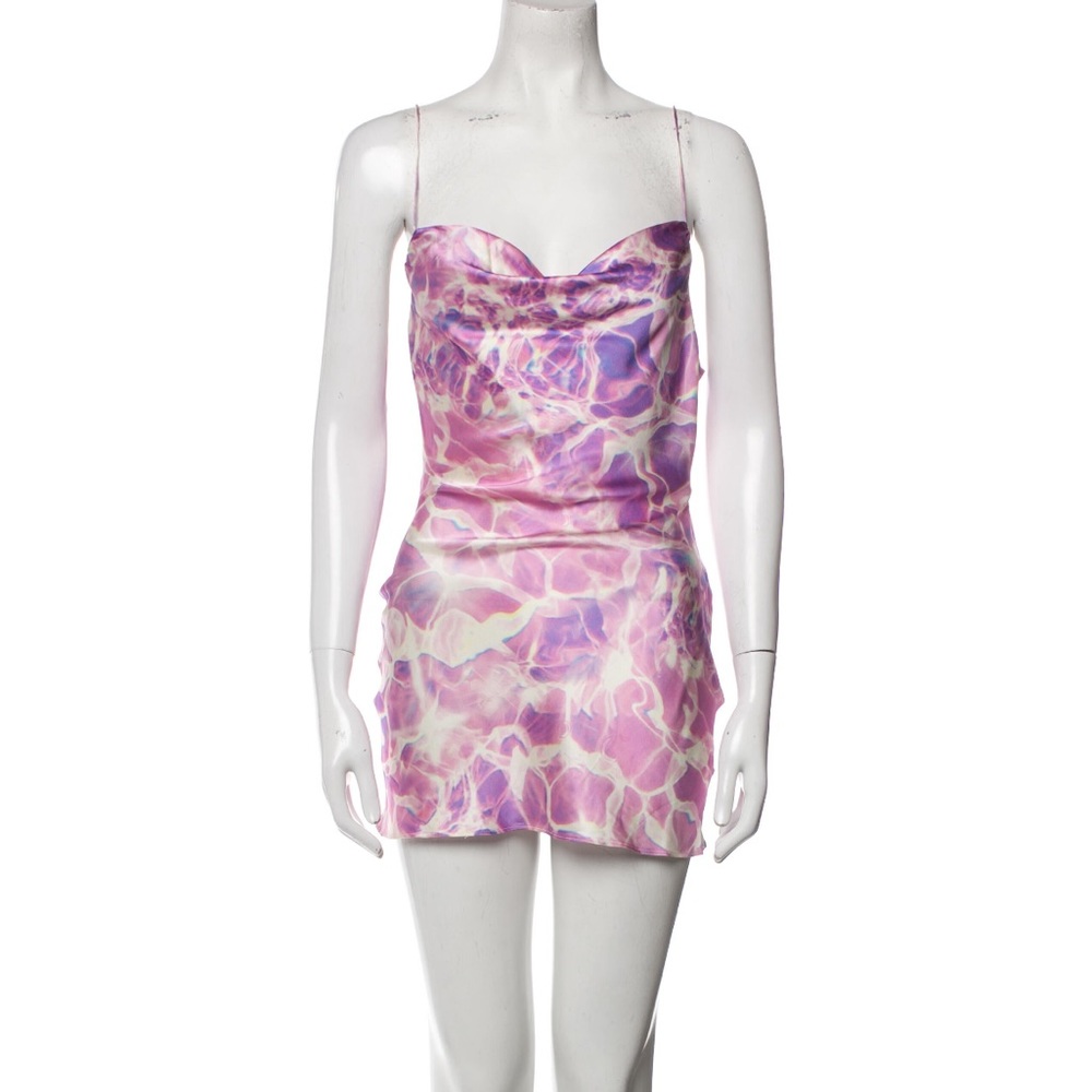 Retrofete Silk Cowl Neck Mini Dress